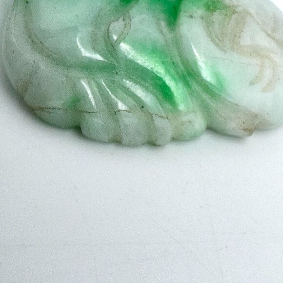 Laughing Buddha Jade Pendant With 14K Gold Bail - Picture 12 of 12